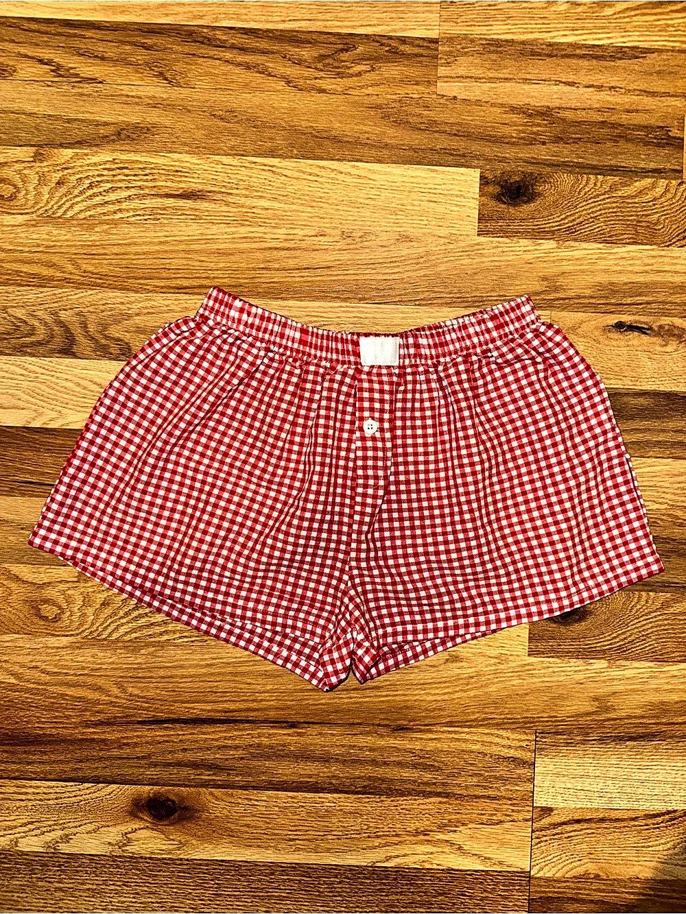 Gingham Shorts in Red & White Size Medium